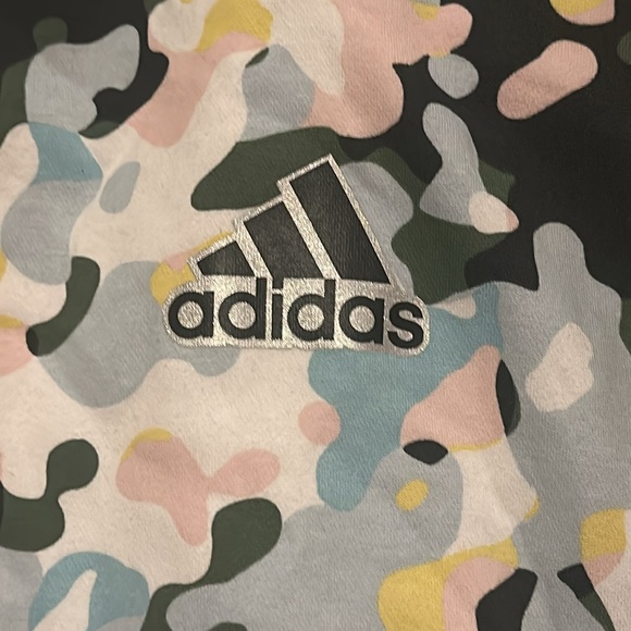 Adidas girls multi color camo fleece lined hoodie size M - Picture 2 of 7